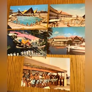 🌟 2/$12 Vintage Unused postcards Miami Beach Florida. Castaways Resort 50s 60s